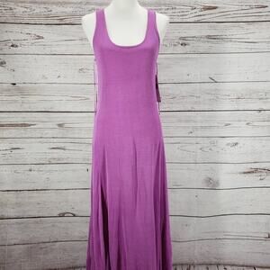 Lauren Ralph Lauren New 100%Silk Knit Wild Orchid Maxi Dress Size Small